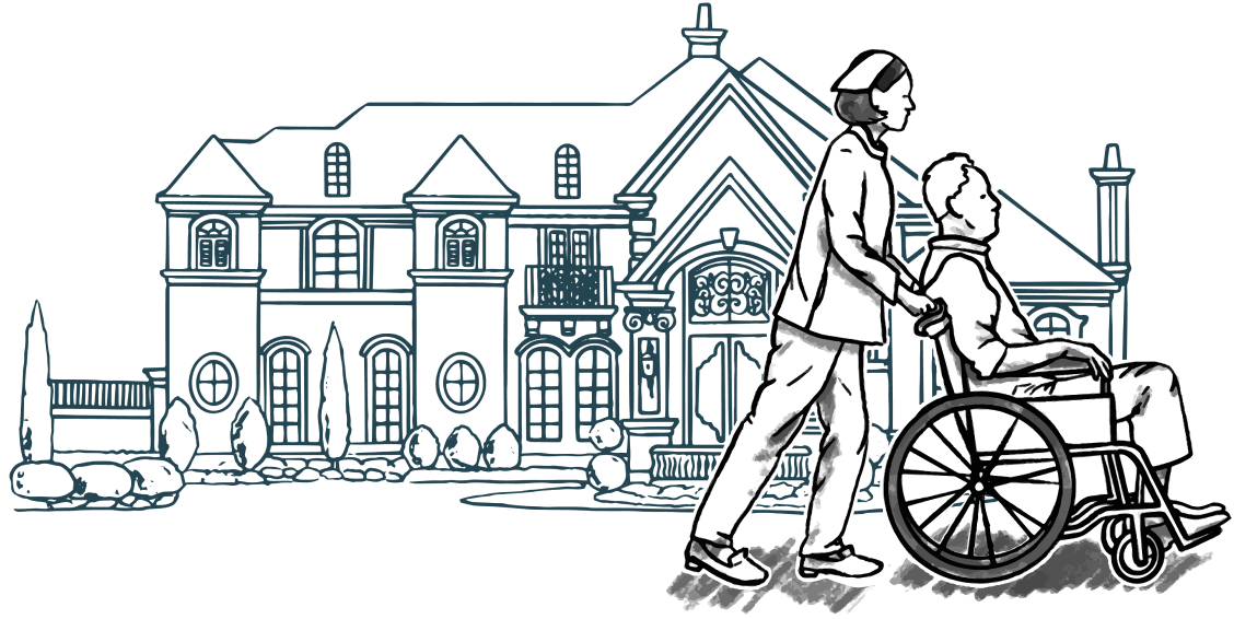 Caregiver with man