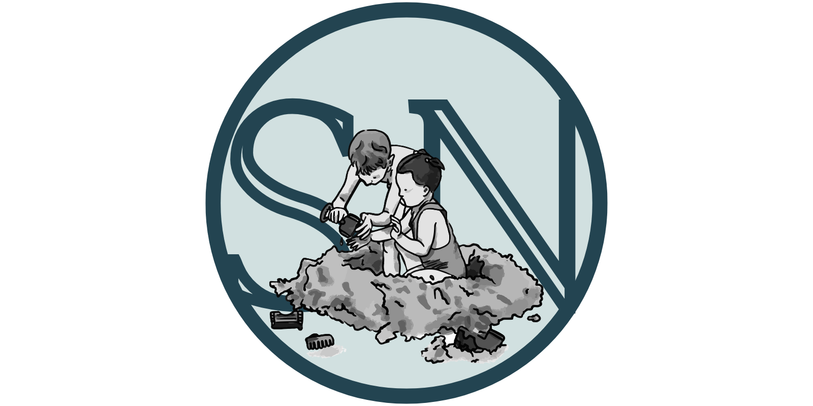 Children playing in the sand